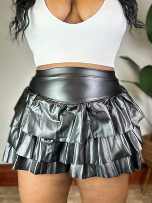 Matte Ruffle | Mini Skirt